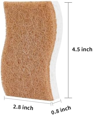 Natural Kitchen Sponges, 12 Pack Non-Scratch Scrubber, Biodegradable Compostable Sisal Cellulose Dish Scrub Sponges, Household Cleaning Sponges for Dishes - Image 5