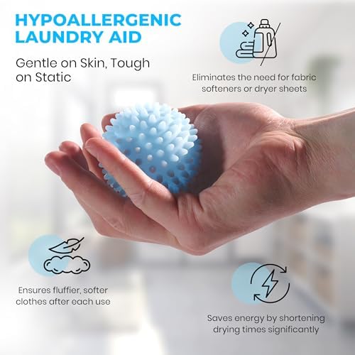 Handy Laundry Reusable Laundry Dryer Balls - A Natural Alternative to Fabric Softener, Reduce Drying Time and Save on Energy, Soft Fluffy Clothes, Fewer Wrinkles, Less Static Cling (Pack of 6) - Image 6