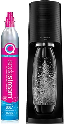 SodaStream TERRA Sparkling Water Maker, Value Bundle, CQC CO2 System, Includes 2 Quick Connect 60L CO2 Cylinders, 3 Dishwasher Safe BPA Free Bottles, 2 bubly Flavor Drops, Make your own Pepsi, Black - Image 4