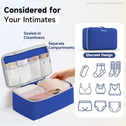 OlarHike Packing Cubes for Travel,Gifts for Women Mom,Anti-Tearing Suitcase Organizer for Luggage with Shoe & Hanging Toiletry Bag,Vacation Essentials & Accessories for Cruise Ship,9 Set,Klein Blue - Image 5