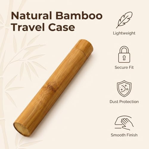 1 PC Bamboo Toothbrush Tube Case Holder Travel Camping Bathroom Accessory Toothbrushes Accessories Toothbrush Travel Containers - Image 3