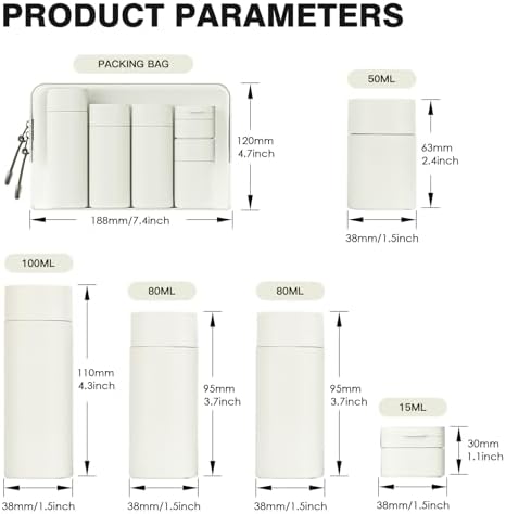 Travel Bottles for Toiletries, 5 Pack Travel Size Containers, TSA Approved Leak Proof - Silicone Toiletry Containers with Clear Bag for Shampoo, Conditioner & Lotion, Travel Essentials - Image 5