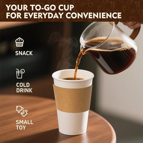 YEEHAW 16 oz 50 Pack Coffee Cups with Lids & Sleeves - Image 6