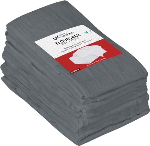 Utopia Kitchen Light Grey Flour Sack Towels [6 Pack-28 x 28 in] 100% Cotton by UTOPIAKITCHEN