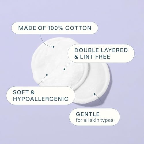 Cliganic Premium Cotton Rounds for Face (400 Count) | Makeup Remover Pads, Hypoallergenic, Lint-Free | 100% Pure Cotton (Pack of 4) - Image 4