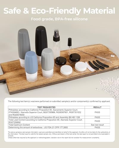 BAGSMART 18 Pack TSA Approved Travel Bottles for Toiletries, Leak Proof Silicone Travel Size Containers Bottles for Shampoo, Earth Tone - Image 3