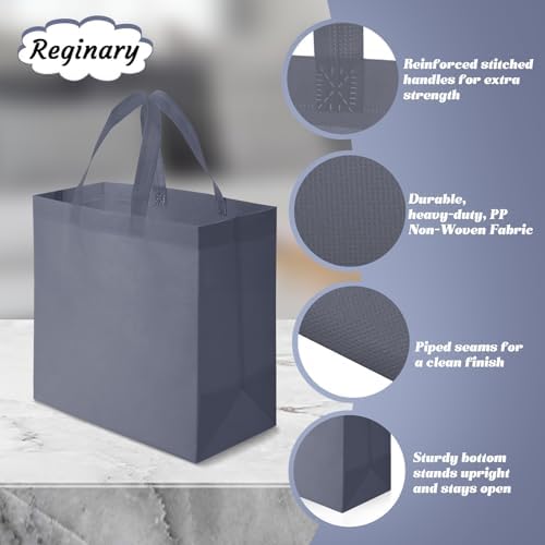 Reginary 100 PCS Non Woven Tote Bags Bulk,Dark Gray - Image 5