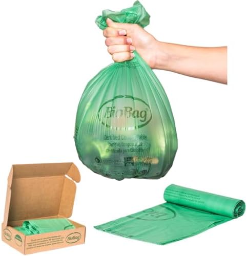 3 Gallon Compostable Food Scrap Bags by BioBag, 100 Count, BPI Certified, Meets ASTM D6400 Standards, Made in USA, Kitchen Trash Bin Liners by BioBagAmericasInc