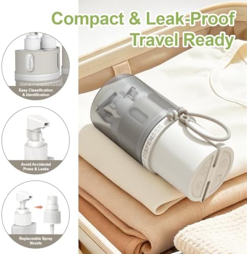 YOTIME 4 in 1 Travel Dispenser Bottle, Refillable Toiletries Container Set - Image 5