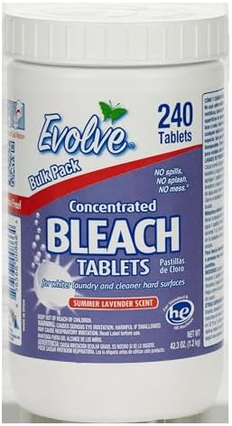 Evolve Concentrated Bleach Tablet Bulk Size 240 Tablets 1 Pack Summer Lavender by Evolve