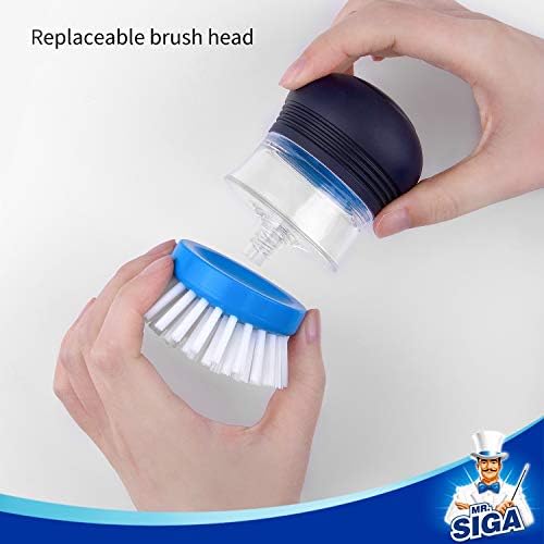 MR.SIGA Soap Dispensing Palm Brush Refill, Pack of 4 - Image 2