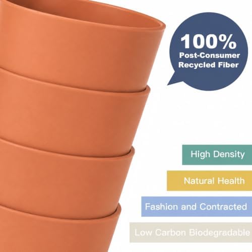 Wrova Wheat Straw Cups 6 PCS Good Alternative to Plastic Reusable Cups 12 oz Unbreakable Drinking Cup Reusable Dishwasher Safe Water Plastic Glasses Orange - Image 7