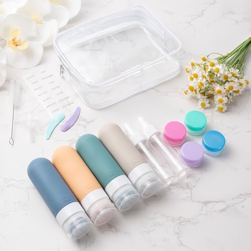MODENGKONGJIAN 16 Pack Travel Bottles for Toiletries,TSA Approved Silicone Squeezable Travel Shampoo Bottles, 3oz Leak Proof Refillable Toiletry Cosmetic Containers（16 Pcs/Light Yellow） - Image 6