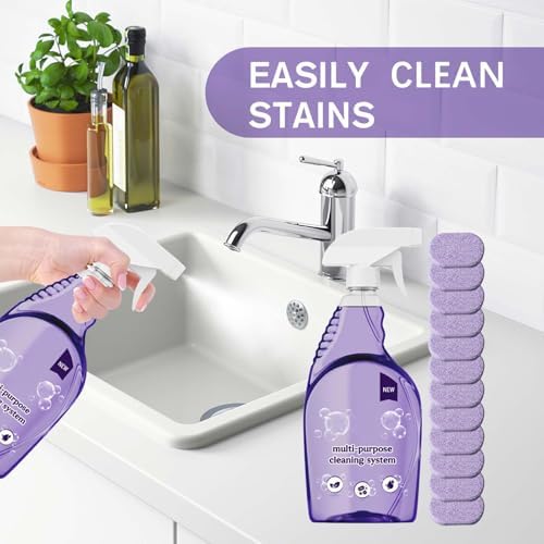 Clean Spray Cleaner for Ovens, Spray Oven Cleaner, Multi-Surface Cleaners with Concentrated Cleaning Tablets, Multi Purpose Cleaning for Ovens, for Kitchen,Bathroom (1 Bottle+12 Pcs) - Image 3