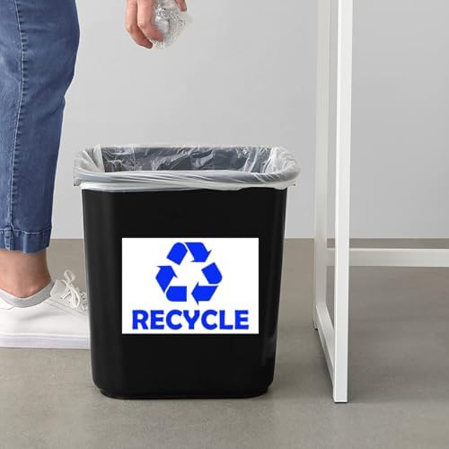 Trash Recycle Compost Stickers Set of 3 Recycle Sticker Vinyl Decal for Recycle Bin, Compost Bin, Trash Can Symbol to Organize Garbage containers Trash Can (Recycle White, 10x7inch) - Image 2