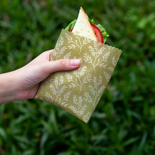 Reusable Beeswax Wraps, Blue Green Floral Wraps, 9 Pack Sandwich, Snack, Bowl, Food Storage, Organic, Sustainable, Zero Waste, Plastic-Free, Eco-Friendly, 1XL, 3M, 5S - Image 5