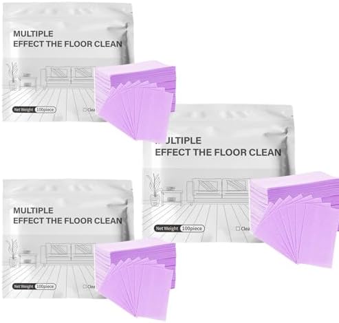 Multi-Surface Floor Cleaning Tablets, Multiple Floor Cleaner 100 Piece Multi Effect Clean Quick Shine Cleaner Sheets, Dissolvable Efficient Care Agents for Mopping Hardwood(Purple -300pcs) by Unknown