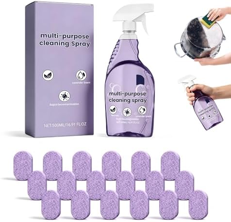Eadwe Spray Oven Cleaner, 2026 New All-Purpose Spray Cleaner with Concentrated Cleaning Tablets, Multi-Surface Cleaning Spray for Oven, Grill, Kitchen, Bathroom and Home (1 Bottle+18 Pcs) by Eadwe