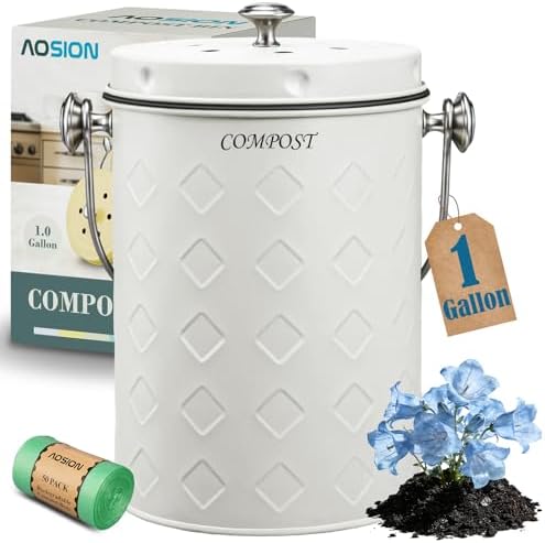 AOSION Countertop Compost Bin Kitchen,Odorless Indoor Compost Bin with Lid by AOSIONUSA