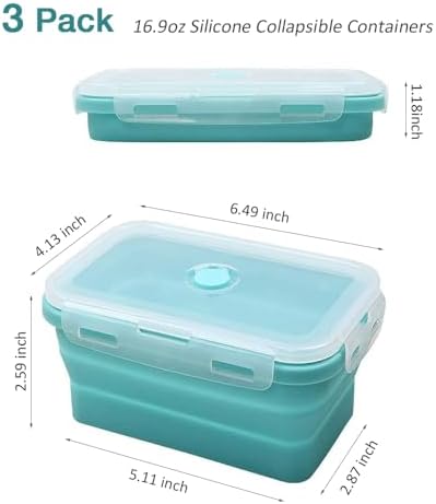 Alimat PluS 16.9oz Silicone Collapsible Food Storage Containers 3 Pack - Image 2