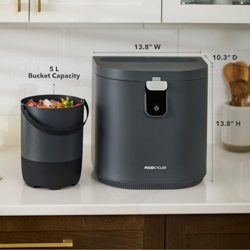 Food Cycler Eco 5 Award-Winning Kitchen Food Recycler | Indoor Composter Bin Alternative | Electric Countertop Food Disposer with Odorless 5L Indoor Food Waste Bin for Easy Waste Management | Grey - Image 3