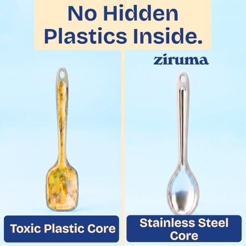 NonToxic Platinum Silicone Utensils, 100% Plastic-Free, 4-Pcs, Gray - Image 3