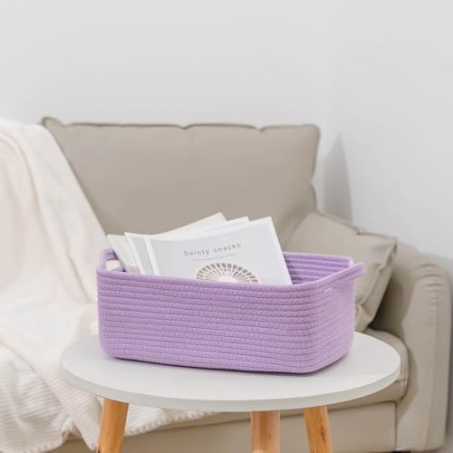 CubesLand Cube Storage Organizer Basket Bin, Cotton Rope Shelves Basket - Image 6
