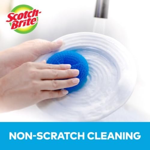 Scotch-Brite Non-Scratch Scouring Pads – Plastic Dish Scrubbers for Kitchen Cleaning, Safe on Non-Stick Cookware & Surfaces, Easy-Rinse Reusable Scrub Pads for Dishes and Pots, 12 Scrubbing Pads Pack - Image 2