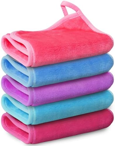 Nugilla Makeup Remover Cloth, 5 Packs Reusable Microfiber Makeup Remover Towels, Face Towel for Women by Nugilla