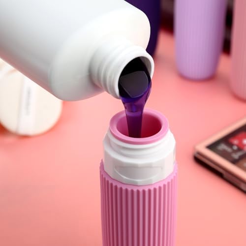 Mrsdry Travel Bottles for Toiletries, Tsa Approved 3oz Portable Travel Bottles, BPA Free Leak Proof Squeezable Silicone Travel Size Containers, Travel Accessories with Clear Toiletry Bag (4 Pack) - Image 4