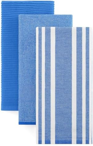 Homaxy Cotton 380 GSM Premium Kitchen Towels, 18"x 28", 3 Pack, Blueberry by Homaxy
