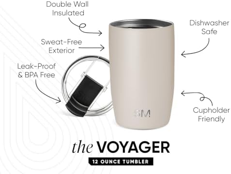 Simple Modern Travel Coffee Mug with Lid | 12oz | Beige - Image 2