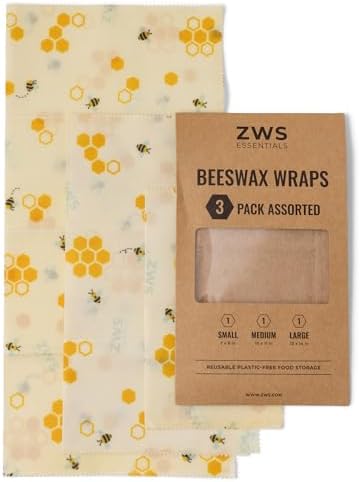 Beeswax Wraps, Cotton Food Storage Set, Honeycomb by ZWSEssentials