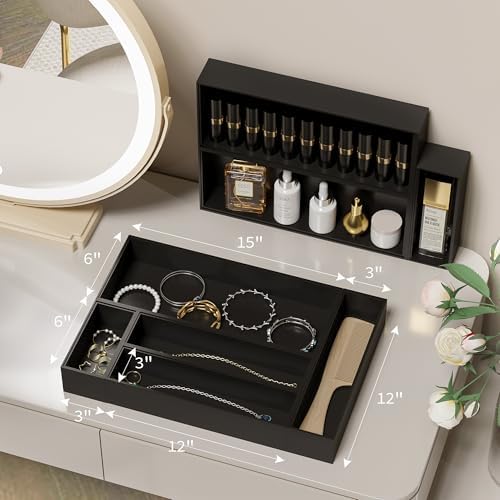 Bamboo Kitchen Drawer Organizer, 2-Pack, 6" x 3" x 2.5", Black - Image 5