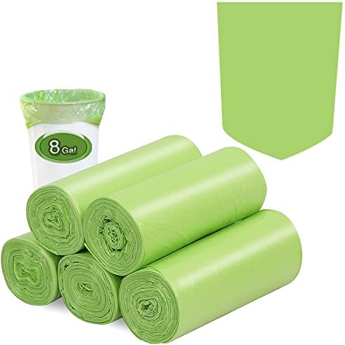 8 Gallon Trash Bags, Inwaysin Garbage Bags Compatible with Simple Human H Trash Can, Compostable 6-9 Gal 30L ( Clear Green, 100 Count (Pack of 1)) by Inwaysin