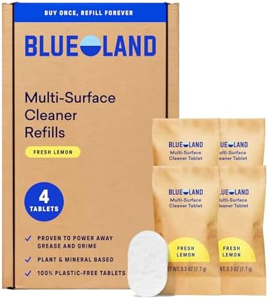 BLUELAND Multi-surface Spray Cleaner, 4-Pack Refill, Fresh Lemon by BLUELAND