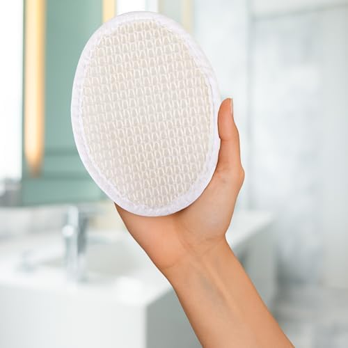 Natural Exfoliating Loofah Sponge – 10 Pack Soft Weave Facial & Body Pads – Gentle Sisal Bath Scrubber for Women & Men – Shower Skincare Exfoliator - Image 4