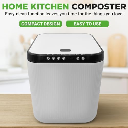 NutriChef Electric Kitchen Composter | 3 Quart Food Recycler | Food Waste Compost Bin for Countertop | 1 Button to Compost, Easy to Clean Composter Bucket | Low Noise, Odorless & Auto Clean | White - Image 5