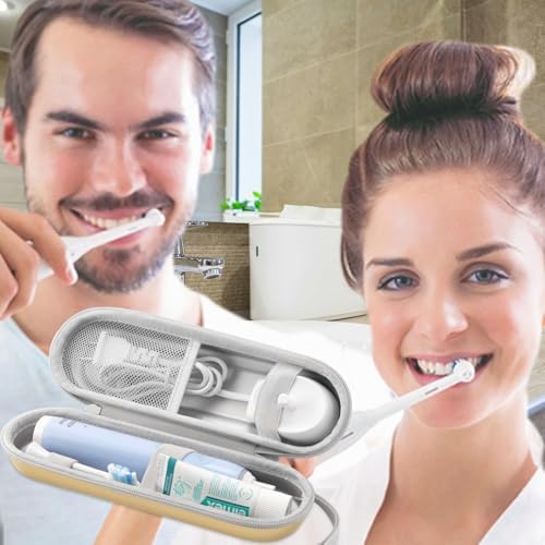 Toothbrush Travel Case for Oral B/Oral-B Pro 1000 1500 5000 7000 & Philips Sonicare 4100 1100 5300 5100 6100/iO Electric Toothbrush, Hard Protective Storage Bag (Dazzling gold) - Image 2