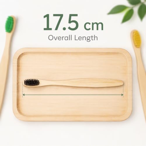 10 Vibrant Colors Bamboo Toothbrushes | BPA Free Soft Bristles Toothbrushes | Biodegradable & Compostable Eco-Friendly Toothbrushes | Natural Wooden Toothbrush - 100% Recycled Packaging - Image 3