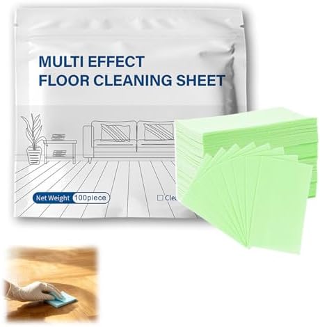 Multiple Effect the Floor Clean- 100 Piece, 2026 New Dissolvable Floor Clean Tablets for Mopping, Remove Stubborn Stains, Multiple Effect Floor Cleaner Tablet Sheets for All Floors (Green) by Unknown