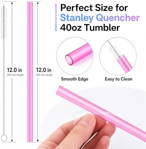 Joshey Replacement Straws for Stanley Quencher 40oz Tumbler, 6 Pack - Image 2