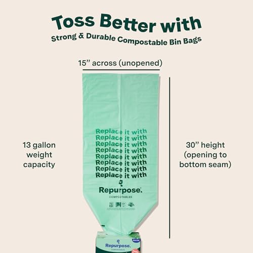 Repurpose 13 Gallon Compostable Kitchen Trash Bags, 75ct - Image 2