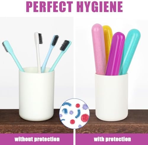 Hooqict 4 Pack Travel Toothbrush Case Portable Travel Toothbrush Holder Plastic Toothbrush Container Protector Cover for Traveling, Camping, Home, School, Business - Image 6