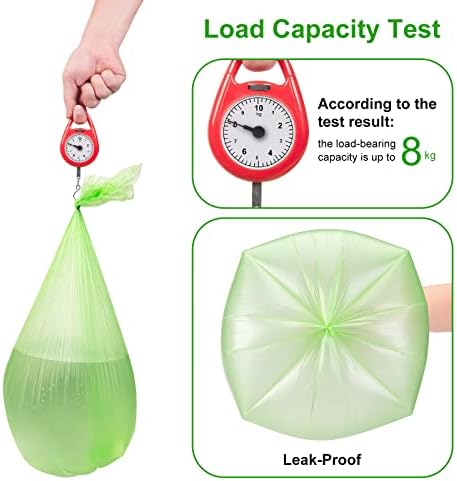 Small Trash Bags 4-6 Gallon, Inwaysin 200 Count Biodegradable Trash Bags 4 Gallon, Extra Strong Small Garbage Bags Unscented, Size Expanded, Green, for Bathroom Bedroom Office Kitchen Trash Can - Image 4