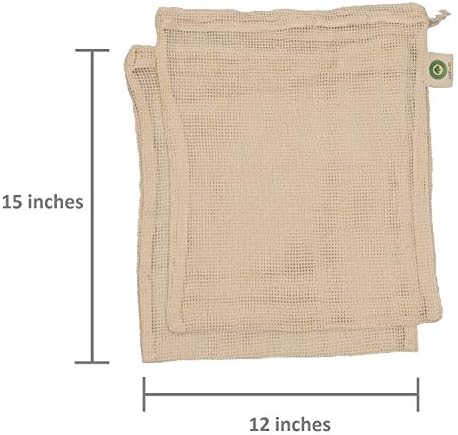 Mesh Grocery Bags - Veggie Bags Reusable - Reusable Mesh Fruit, Vegetable Bags - Eco-friendly Produce Bags - Cotton Net Bags for Produce - Reusable Bags for Produce | 6 Bags (3 XL, 3 L) - Image 6