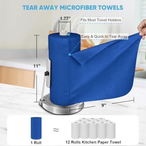 AIDEA Microfiber Cleaning Cloth 330 Sheets 6 Roll, Cleaning Rags 11×9" - Image 2