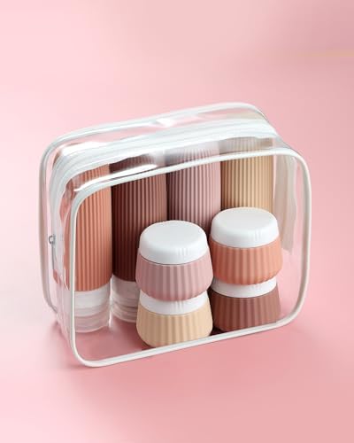Mrsdry Travel Bottles - 8 Pack, TSA Approved 3 oz Travel Containers for Toiletries, Clear Bag, Leak Proof Silicone Squeezable Essentials Jars - Image 6