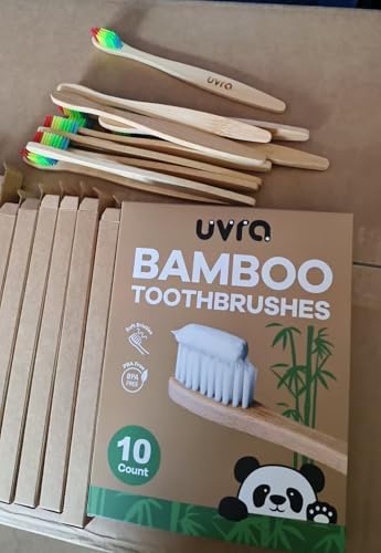 Bamboo Toothbrush 10 Pack Manual Toothbrushes for Adults Plastic Free Toothbrush Oraganic Bamboo Tooth Brush Wood Toothbrush (Rainbow) - Image 3