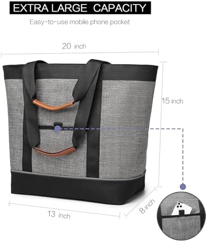 Insulated Cooler Bag Reusable Grocery Tote Bags Transport Large Lunch Box for Women - Image 5